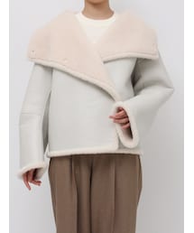 フェイクムートンスタンドカラーコート