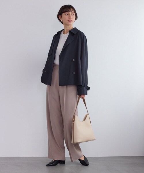 ROPE' PICNIC（ロペピクニック）の「ショート丈トレンチコート/撥水・花粉ガード（トレンチコート・レディース・ベージュ/カーキ/ネイビー・F）」の21枚目の写真