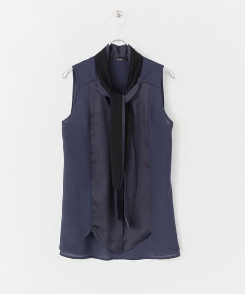 URBAN RESEARCH ROSSO（アーバンリサーチロッソ）の「ボウタイノースリーブブラウス（シャツ/ブラウス・レディース・LIGHT GRAY/NAVY/APRICOT・FREE）」の2枚目の写真