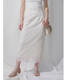 MERCURYDUO | フラワーケミカルレースタイトスカート(スカート)