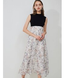 MERCURYDUO | フラワードッキングニットワンピース(ワンピース)