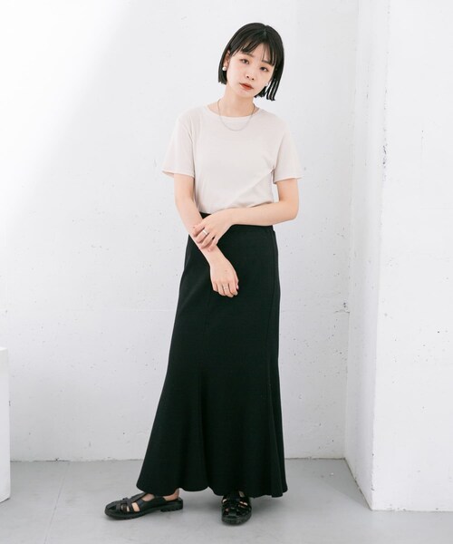 KBF(ケイビーエフ)の「コンパクトベーシックTシャツ(Tシャツ/カットソー・レディース・BLUE/IVORY/ORANGE/D.BROWN・one)」の8枚目の写真