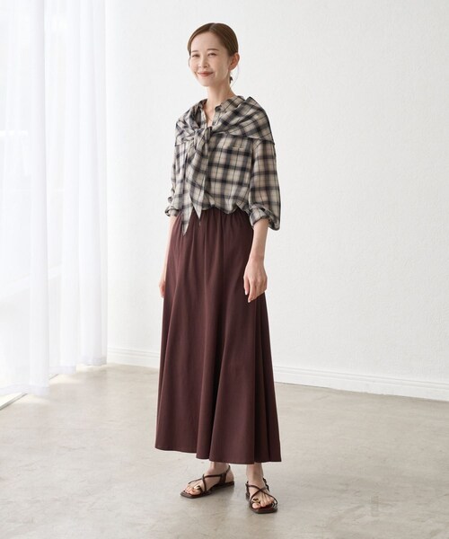 ROPE' PICNIC(ロペピクニック)の「シアーマドラスチェックボイルスカーフ(バンダナ/スカーフ・レディース・ブラック/オフホワイト/ラベンダー・F)」の20枚目の写真
