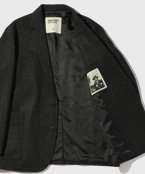 ADAM ET ROPE'(アダムエロペ)の「【ANOTHER OFFICE/アナザーオフィス】Santiago Cashmere Sports Jacket(テーラードジャケット・メンズ・ブラック/チャコール・1/2)」の15枚目の写真