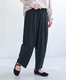 SMILE LAND | ＜大きいサイズ＞麻混ゆったりタックテーパードパンツ【Otona Purete】(その他パンツ)