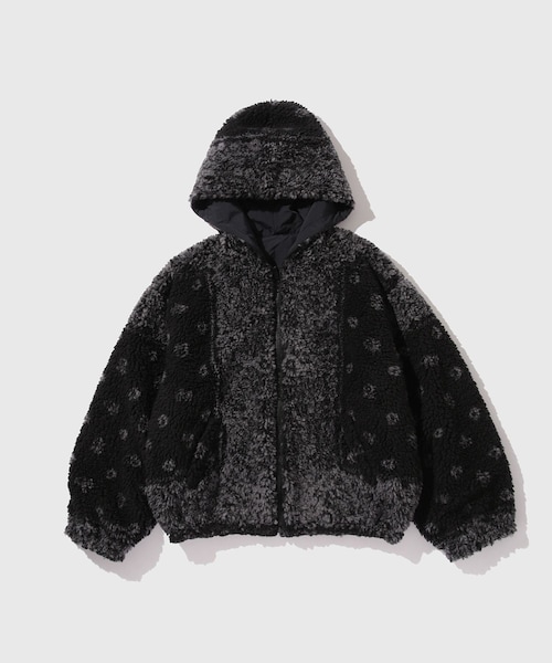 ADAM ET ROPE'(アダムエロペ)の「【NOMA RHYTHM TEXTILE/ノーマリズム テキスタイル】DYG Reversible Sherpa Hoody(パーカー・メンズ・ブラック・2/3)」の2枚目の写真