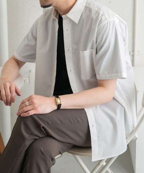 URBAN RESEARCH ROSSO（アーバンリサーチロッソ）の「『防シワ/防臭』『XLサイズあり』ハイパフォーマンスブロード半袖シャツ（シャツ/ブラウス・メンズ・SAX/WHITE/NAVY/KHAKI/BLK CHECK/BLK STRIPE・S/M/L/XL）」の12枚目の写真