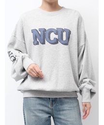 ungrid NCU ルーズシルエットロゴ スウェット チャコールグレー Ungrid レディース メンズ トレーナー アングリッド UNISEX/ユニ