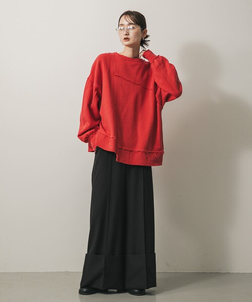 SENSE OF PLACE by URBAN RESEARCH（センスオブプレイスバイアーバンリサーチ）の「キリカエピグメントルーズスウェット（スウェット・レディース・CHARCOAL/RED/BROWN・One）」の15枚目の写真