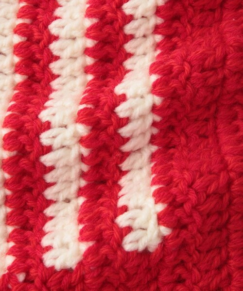 ADAM ET ROPE'（アダムエロペ）の「【RICE NINE TEN/ライス ナイン テン】HAND KNITTED CROCHET SCARF（マフラー・メンズ・ブラック/ブルー系/レッド・F）」の18枚目の写真