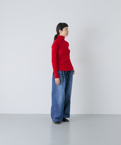 かぐれ（カグレ）の「MEYAME　SOFT RIB TURTLENECK（ニット/セーター・レディース・CREAM/BLACK/RED・Free）」の18枚目の写真