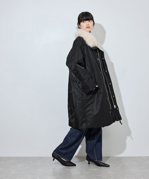 ADAM ET ROPE'(アダムエロペ)の「【upper hights for ADAM ET ROPE'】別注 THE U-BENCH COAT(ナイロンジャケット・レディース・ブラック/グレー・F)」の6枚目の写真