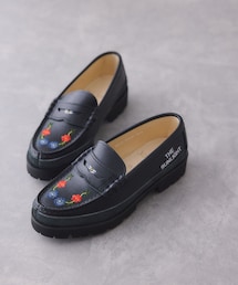 ADAM ET ROPE'（アダムエロペ）の「【KYOU for ADAM ET ROPE】SKOOL Type.2 EXTRALIGHT Exclusive Embroidered Coin Loafers by HARUTA（ローファー・レディース）」