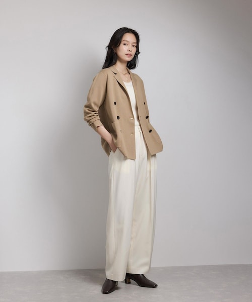 ROPE'（ロペ）の「ミラノリブ ニットダブルジャケット/イージーケア（テーラードジャケット・レディース・ベージュ/ネイビー・36/38）」の14枚目の写真