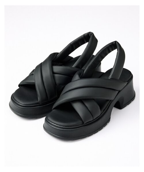 nissen（ニッセン）の「【ゆったり幅広】厚底パフデザインクロスベルトサンダル（ワイズ４Ｅ）（サンダル・メンズ・黒/アイボリー・M=23.0~23.5cm/4E/L=24.0~24.5cm/4E/LL=25.0~25.5cm/4E/3L=26.0~26.5cm/4E）」の8枚目の写真