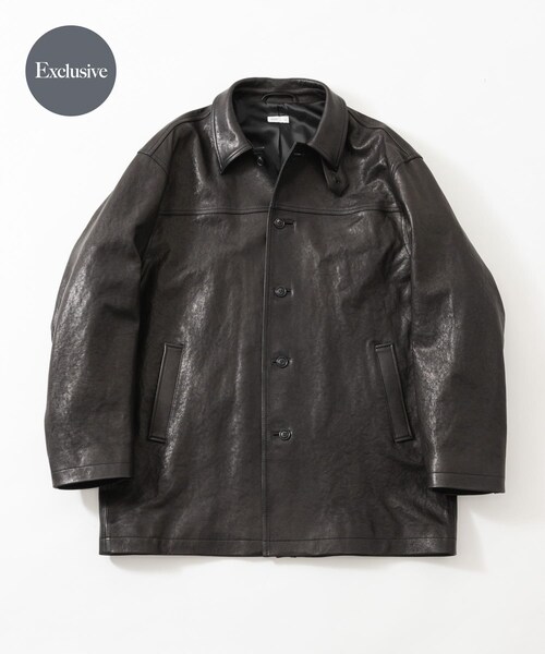 URBAN RESEARCH（アーバンリサーチ）の「『一部別注サイズ』ANOTHER OFFICE　LEATHER CAR COAT（その他アウター・メンズ・BLACK・1/2/3）」の2枚目の写真