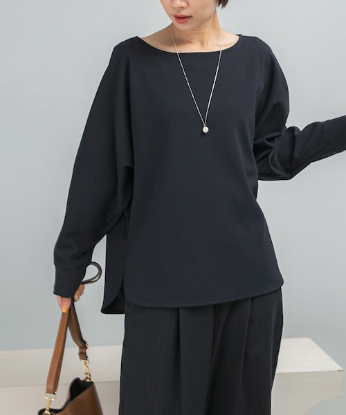 URBAN RESEARCH ROSSO（アーバンリサーチロッソ）の「ニットジョーゼットドルマンプルオーバー（シャツ/ブラウス・レディース・OFF WHITE/NAVY・FREE）」の2枚目の写真