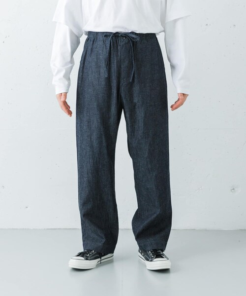 URBAN RESEARCH（アーバンリサーチ）の「Cale　コットンリネンラミーデニムパンツ（デニムパンツ・メンズ・ネイビー・3/4）」の5枚目の写真