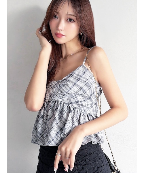 RESEXXY（リゼクシー）の「リボンペプラムキャミ 【セットアップ着用可能】（キャミソール・レディース・ホワイト/ピンク/ブルー・F）」の10枚目の写真