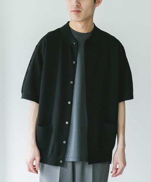 URBAN RESEARCH DOORS(アーバンリサーチドアーズ)の「リネンライクショートスリーブシャツカーディガン(カーディガン/ボレロ・メンズ・BLACK/GRAY/NAVY・M/L)」の10枚目の写真