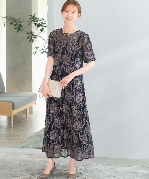 URBAN RESEARCH ROSSO（アーバンリサーチロッソ）の「kaene　配色レースエプロンドレス（ワンピース・レディース・pink beige/navy/purple・36/38）」の14枚目の写真