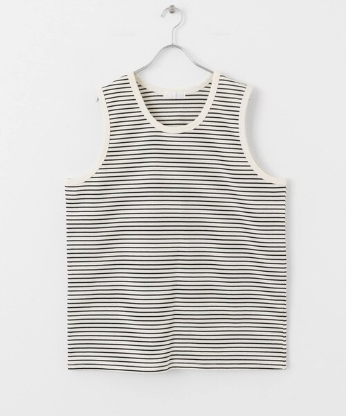 SENSE OF PLACE by URBAN RESEARCH（センスオブプレイスバイアーバンリサーチ）の「ボーダータンクトップ（タンクトップ・メンズ・BROWN/IVORY/BLACK・M/L）」の4枚目の写真