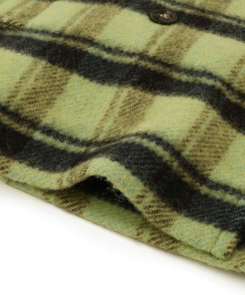 ADAM ET ROPE'(アダムエロペ)の「【J'aDoRe限定】【GANNI(ガニー)】Brushed Wool Check Midi Coat(ピーコート・レディース・ライトグリーン・36)」の13枚目の写真