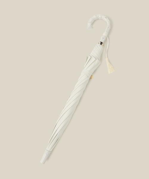 ROPE'（ロペ）の「【晴雨兼用・高機能】スライド式 ショートバンブーパラソル【UVカット/遮光・遮熱・防水効果】（長傘・レディース・ブラック/オフホワイト/ブルー系/ピンク系・F）」の19枚目の写真