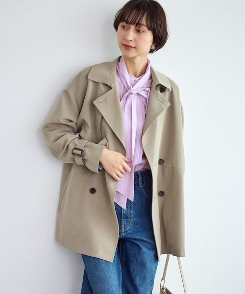 ROPE' PICNIC(ロペピクニック)の「ミドル丈トレンチコート/撥水・花粉ガード(トレンチコート・レディース・ベージュ/カーキ/ネイビー・F)」の18枚目の写真