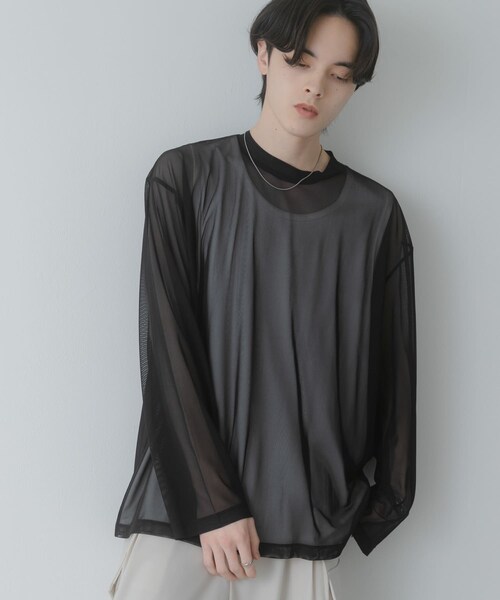 SENSE OF PLACE by URBAN RESEARCH(センスオブプレイスバイアーバンリサーチ)の「アソートシアーロングTシャツ(その他トップス・メンズ・BLACK/BLK MARBLE/KHK MARBLE/BLU MARBLE・M/L)」の9枚目の写真