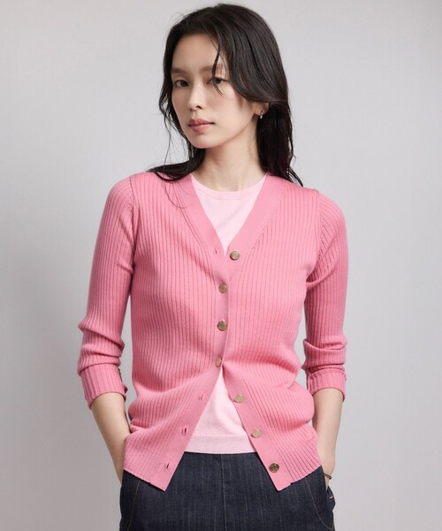 ROPE'（ロペ）の「ハイゲージワイドリブニットカーディガン（カーディガン/ボレロ・レディース・ブラック/グレー/オフホワイト/レッド/ローズピンク・F）」の7枚目の写真