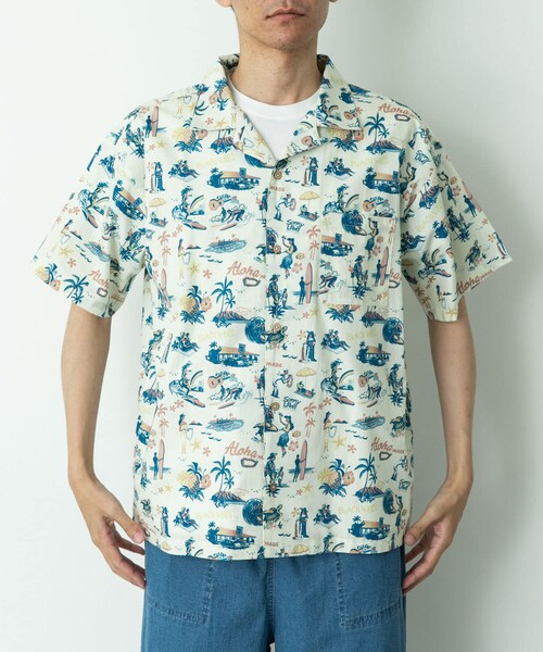 URBAN RESEARCH Sonny Label（アーバンリサーチサニーレーベル）の「HIROCKSHOWコラボアロハシャツ（シャツ/ブラウス・メンズ・オフ/ミント/ネイビー・M/L）」の11枚目の写真