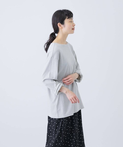 かぐれ（カグレ）の「ボートネックロングカットソー（Tシャツ/カットソー・レディース・OFF/L.GRAY/NAVY・Free/FREE）」の16枚目の写真