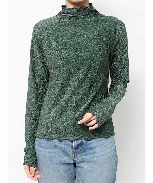 jouetie（ジュエティ）の「ラメハイネックトップス（Tシャツ/カットソー・レディース・オフホワイト/ブラック/レッド/グリーン/ブルー・M）」の5枚目の写真