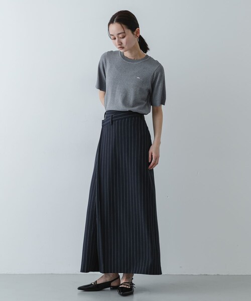 SENSE OF PLACE by URBAN RESEARCH（センスオブプレイスバイアーバンリサーチ）の「『洗濯可』プレートツキニットTシャツ(半袖)（ニット/セーター・レディース・IVORY/BLACK/GRAY・One）」の21枚目の写真