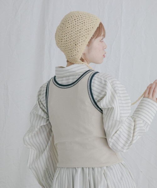 KBF（ケイビーエフ）の「バイカラータンクトップ（タンクトップ・レディース・L.BEIGE/BLUE GRAY/D.BROWN・one）」の19枚目の写真