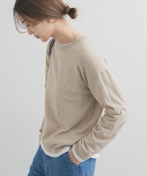 URBAN RESEARCH DOORS（アーバンリサーチドアーズ）の「レイヤードSETプルオーバー（ニット/セーター・レディース・GRAY/ORANGE/NAVY/BEIGE/MINT・Free）」の2枚目の写真