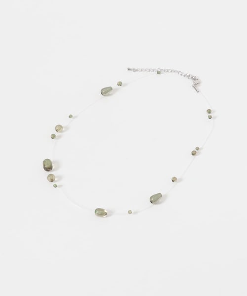 KBF（ケイビーエフ）の「シズクネックレス（ネックレス・レディース・CLEAR/KHAKI・One）」の7枚目の写真