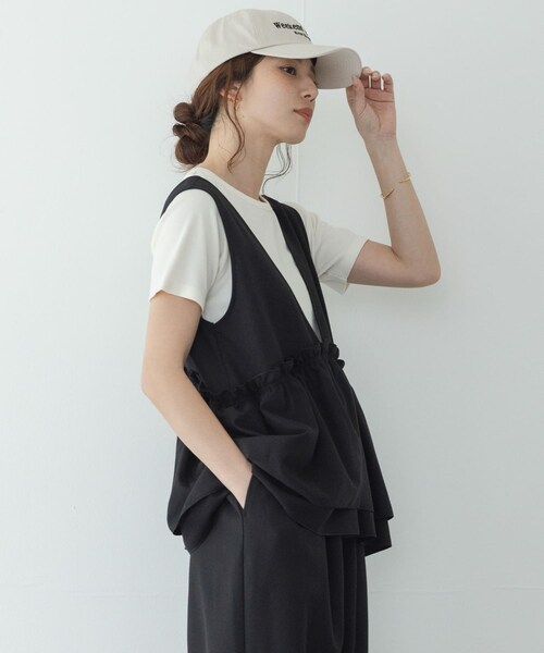 URBAN RESEARCH Sonny Label（アーバンリサーチサニーレーベル）の「ペプラムフリルアソートオールインワン（つなぎ/オールインワン・レディース・ブラック/デニム・36/38）」の8枚目の写真