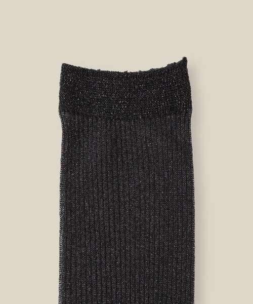 ROPE'（ロペ）の「ラメシアーソックス（ソックス/靴下・レディース・ブラック/ホワイト/ベージュ系・F）」の5枚目の写真