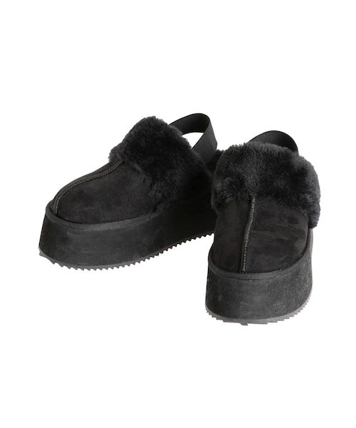 GYDA（ジェイダ）の「ムートンライクプラットフォームスリッポン（スリッポン・レディース・ブラック/ベージュ・S/M/L）」の3枚目の写真