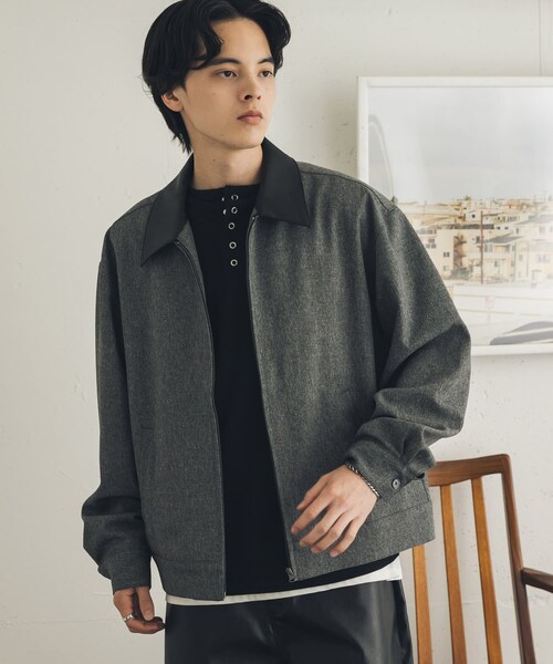 SENSE OF PLACE by URBAN RESEARCH（センスオブプレイスバイアーバンリサーチ）の「FLカラージップブルゾン（ブルゾン・メンズ・BLK×BLK/GRY×BLK/D.BRN×BRN・M/L）」の18枚目の写真