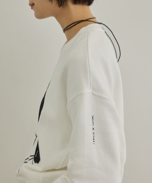 ADAM ET ROPE'(アダムエロペ)の「【Camille de Cussac by SALON】アートプリントスウェット(スウェット・レディース・ホワイト/ホワイト系/ベージュ/ベージュ系・F)」の17枚目の写真