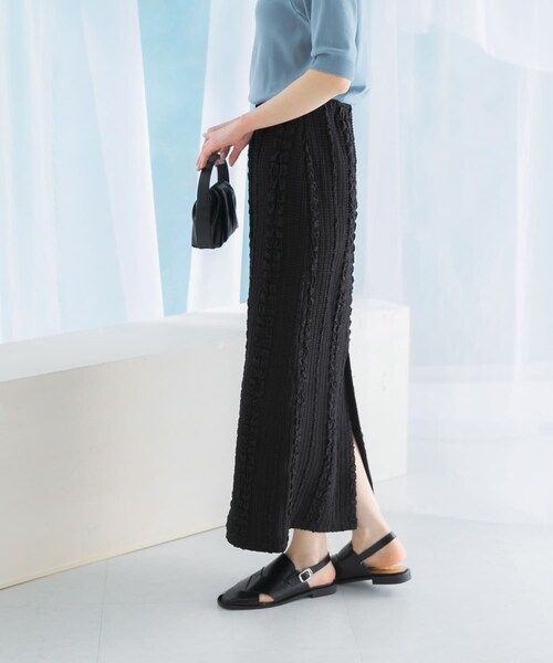 URBAN RESEARCH ROSSO（アーバンリサーチロッソ）の「ジャガードイージーストレートスカート（スカート・レディース・BLACK/RED・FREE）」の5枚目の写真