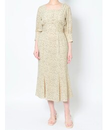 LAGUNAMOON | バイカラーパターンスクエアネックワンピース(ワンピース)