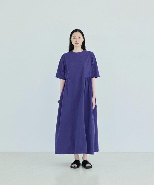 かぐれ（カグレ）の「『2サイズ展開』コットンシルクサイドギャザーワンピース（ワンピース・レディース・BLACK/ROYAL BLUE/BLACK A・0/1）」の4枚目の写真