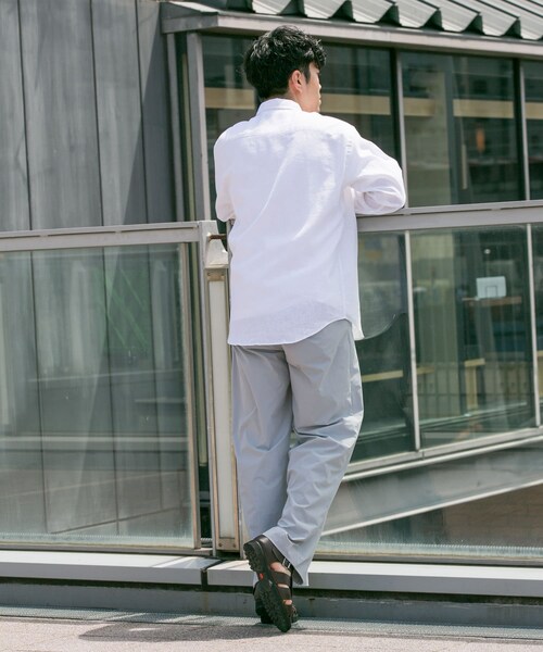 URBAN RESEARCH ROSSO（アーバンリサーチロッソ）の「『WEB限定』『XLサイズあり』リラックスコットンリネンレギュラーカラー長袖シャツ（シャツ/ブラウス・メンズ・BLU STRIPE/WHITE/NAVY/BEIGE/BLUE/BEG STRIPE・S/M/L/XL）」の13枚目の写真