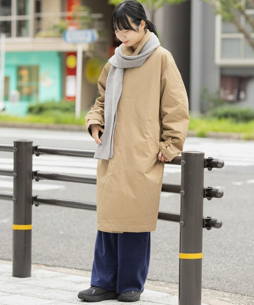 EKAL（エカル）の「撥水中綿ステンカラーコート（ステンカラーコート・レディース・キャメル/ブラック・one）」の17枚目の写真
