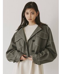 MURUA | フェイクレザーショートジャケット(ブルゾン)