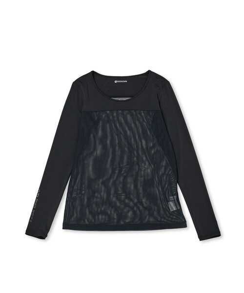 ROPE'(ロペ)の「クールコア×メッシュクルーネックプルオーバー/UV・吸水速乾・接触冷感(Tシャツ/カットソー・レディース・ブラック/ホワイト/ベージュ・L/M/S)」の21枚目の写真